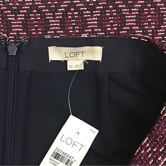 LOFT Size 00 Diamond Print Faux Wrap Skirt New - Picture 4 of 4